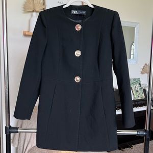 Zara gold button pea coat